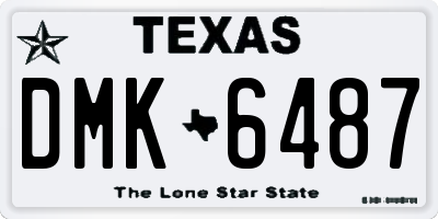 TX license plate DMK6487