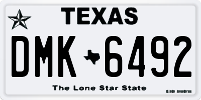TX license plate DMK6492