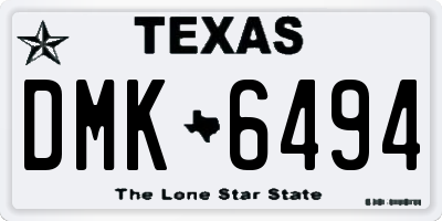 TX license plate DMK6494