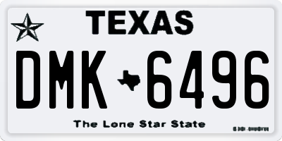 TX license plate DMK6496