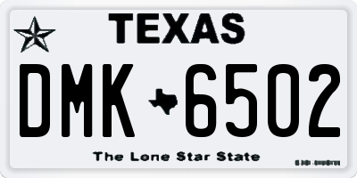 TX license plate DMK6502