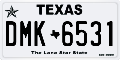 TX license plate DMK6531