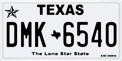 TX license plate DMK6540