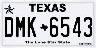 TX license plate DMK6543