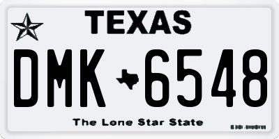 TX license plate DMK6548