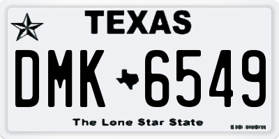 TX license plate DMK6549