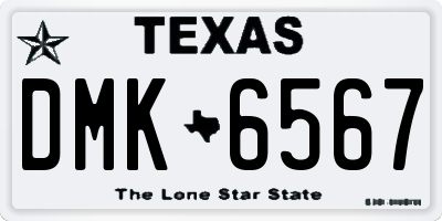 TX license plate DMK6567