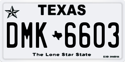 TX license plate DMK6603