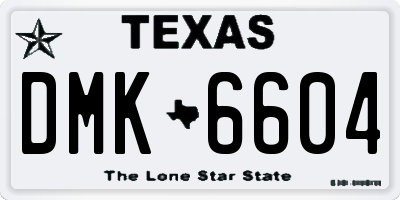 TX license plate DMK6604