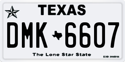 TX license plate DMK6607