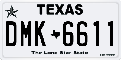 TX license plate DMK6611