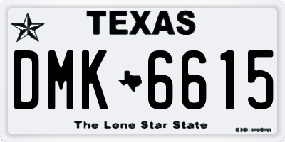 TX license plate DMK6615