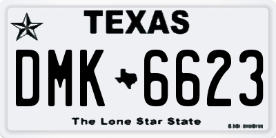TX license plate DMK6623