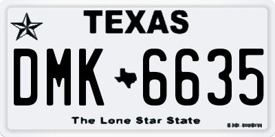 TX license plate DMK6635
