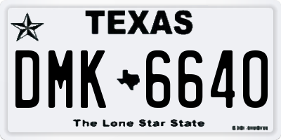 TX license plate DMK6640