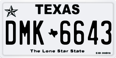 TX license plate DMK6643