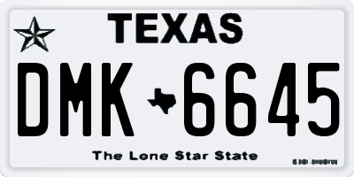 TX license plate DMK6645