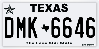 TX license plate DMK6646