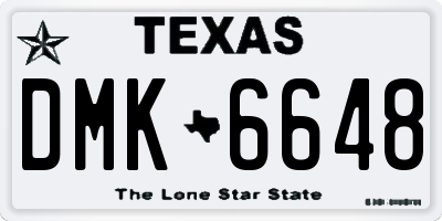 TX license plate DMK6648