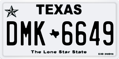 TX license plate DMK6649