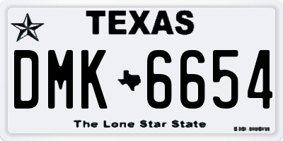 TX license plate DMK6654