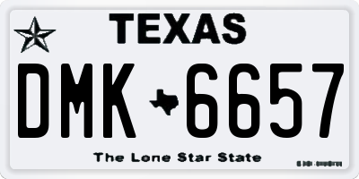 TX license plate DMK6657