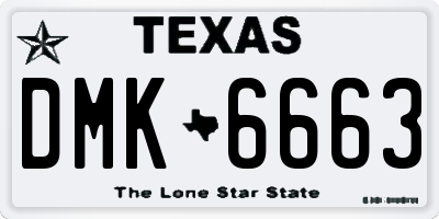 TX license plate DMK6663