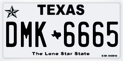 TX license plate DMK6665