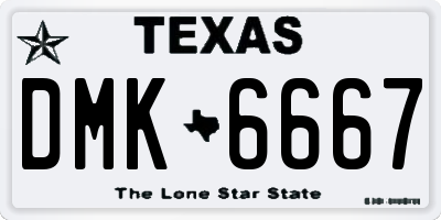 TX license plate DMK6667
