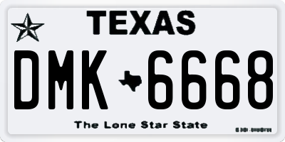 TX license plate DMK6668