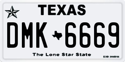 TX license plate DMK6669