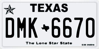 TX license plate DMK6670