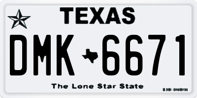 TX license plate DMK6671