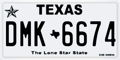 TX license plate DMK6674