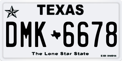 TX license plate DMK6678