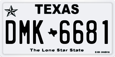 TX license plate DMK6681