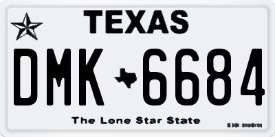 TX license plate DMK6684