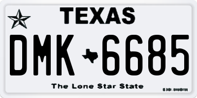 TX license plate DMK6685