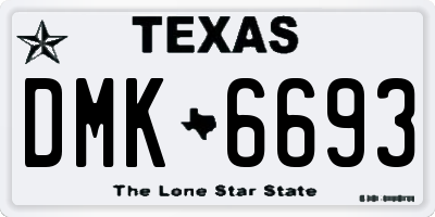 TX license plate DMK6693