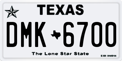 TX license plate DMK6700