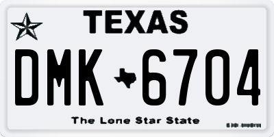 TX license plate DMK6704