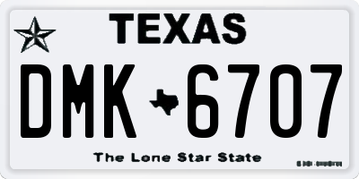 TX license plate DMK6707