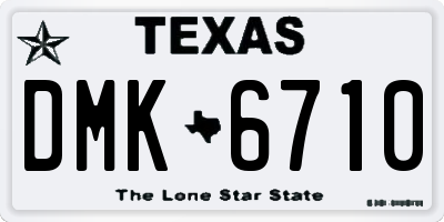 TX license plate DMK6710