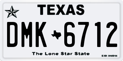 TX license plate DMK6712