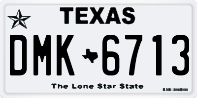 TX license plate DMK6713