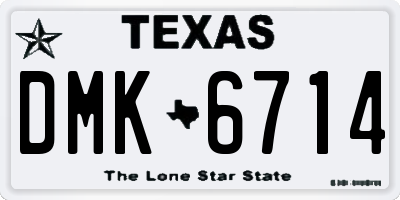 TX license plate DMK6714