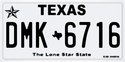 TX license plate DMK6716