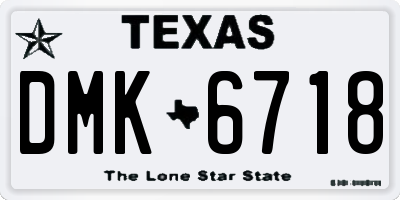 TX license plate DMK6718