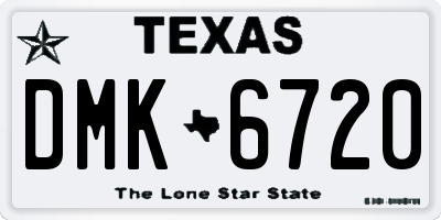 TX license plate DMK6720