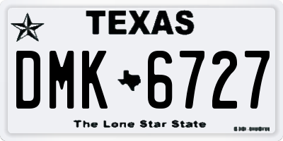 TX license plate DMK6727